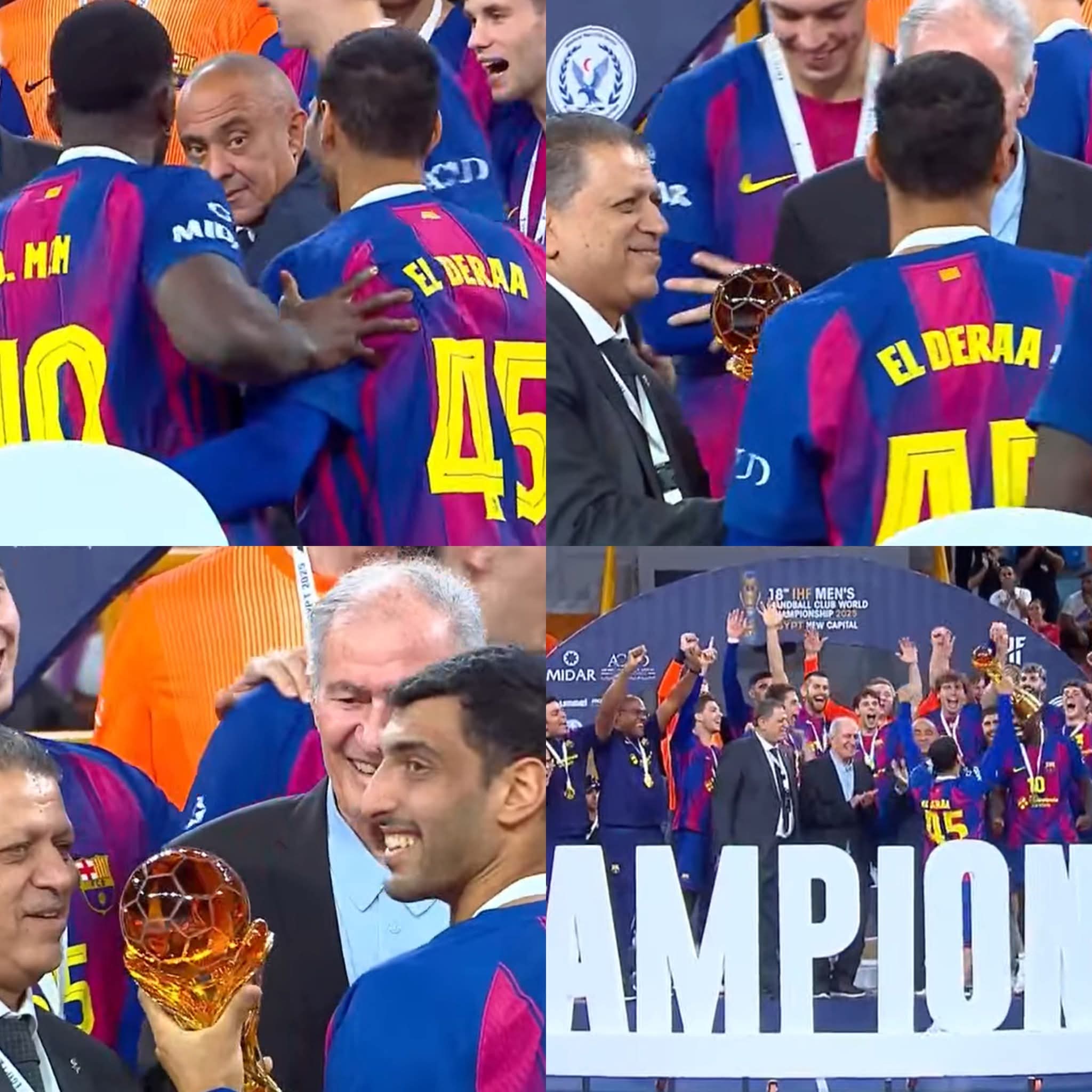 في ليلة تاريخية بمصر.. برشلونة بطلًا لمونديال اليد وسيف الدرع يرفع الكأس  