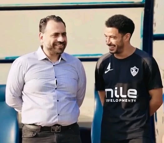 جون إدوارد ومدير الكرة بالزمالك وعمر جابر يزورون حسن شحاتة