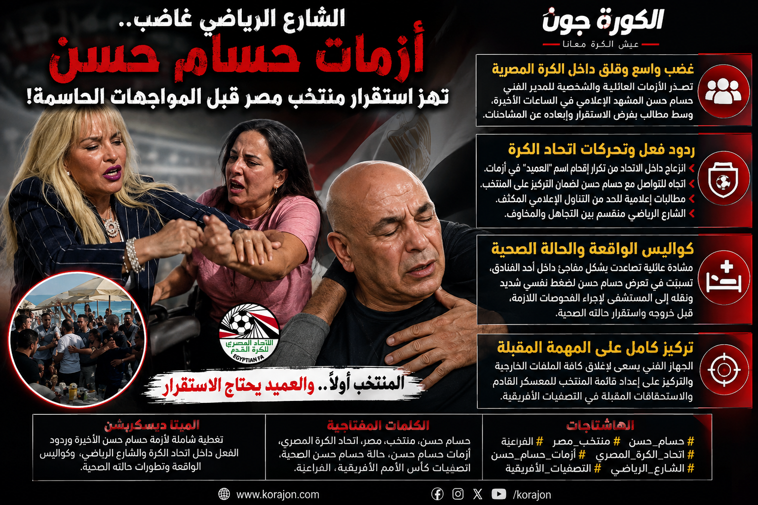 الكواليس الكاملة لـ«خناقة حريم» حسام حسن.. غضب في الشارع الرياضي والعميد في قلب العاصفة